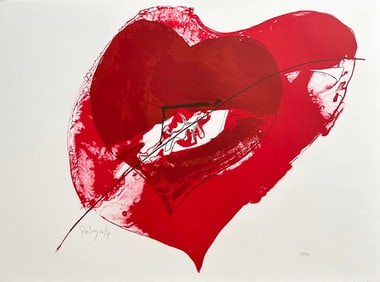 Paul Rebeyrolle signed and numb. Lithograph. 1972,  from the portfolio Mois Mondial Du Coeur