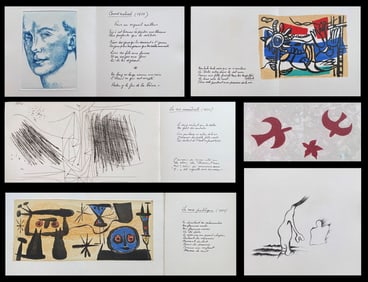 Un Poème dans Chaque Livre. With 16 prints by Picasso, Miró, Chagall, Braque and others