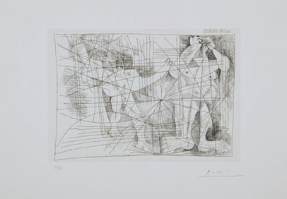 Signed etching by Pablo Picasso. 1968, one of 15 copies
