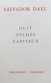 Dali Salvador. Les Huit peche capiteaux, with 8 signed and numbered etchings, 1967, one of 125