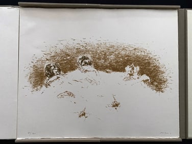 Cadastres de Cadavres. 7 signed lithographs by Zoran Music, 1974.