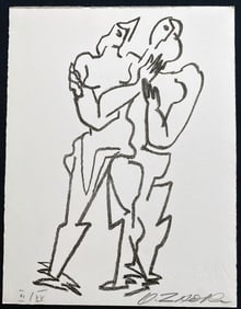 Ossip Zadkine signed and numbered Lithograph. 1966. One of twenty copies.