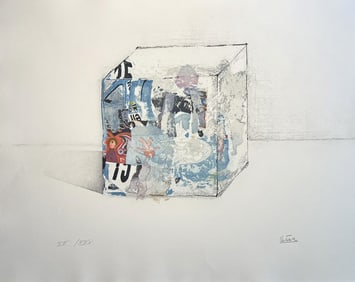 Etching by César. Signed. Bonjour Max Ernst One of 30 copies. 1976.