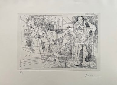 Signed etching by Pablo Picasso. 1968, one of 15 copies