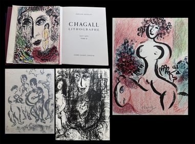 Chagall Lithographe 2 DELUXE EDITION, with two signed lithographs by Chagall. 1963.