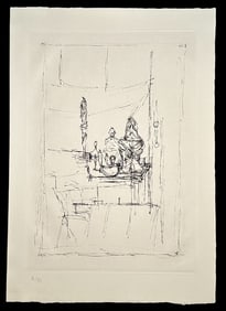 Numbered etching by Alberto Giacometti. 1968, one of 15 copies
