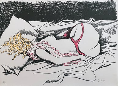 Guttuso. Erotic drawings. 16 prints + extrasuite + 1 signed print, 1981, one of 198 copies