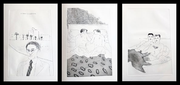 Hockney, Cavafy. Illustrations for Fourteen Poems by C. P. Cavafy (Edition B). With 12 etchings by