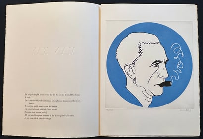 Monument à Christophe Colomb et à Marcel Duchamp. With 13 signed etchings. 1971.