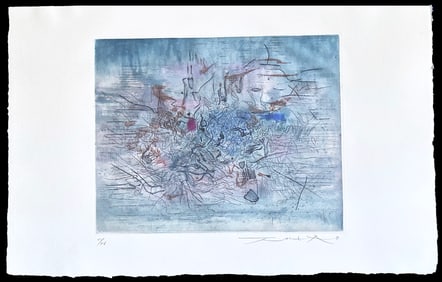 Zao Wou-ki Signed etching and aquatint in colors. 1968, one of 15 copies
