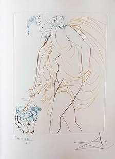 Dali. Paradis Perdu, with 10 signed and numbered drypoints, one of 150 copies, 1974: Dali, Salvador. Paradis Perdu. Milton, John. Translated by Pierre Messian. Les Bibiliophiles de l'Automobile-club de France, 1974. Loose as issued, illustrated by 10 dry-points by Salvador Dali, in co
