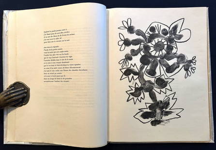 Picasso. De Memoire D’Homme. 1950. One of 350 copies, with 9 lithographs by Picasso.: Bordas, Paris, 1950. Poems by Tristan Tzara Illustrated with 9 lithographs by Picasso. Total edition of 350 numbered copies, of which this one is one of 20 copies our of commerce, with a dedication by