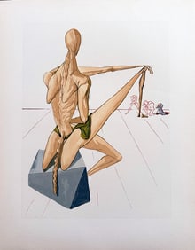 Dali. "The Avaricious and the Prodigal" Woodcut by Salvador Dali. From The Divine Comedy portfolio.