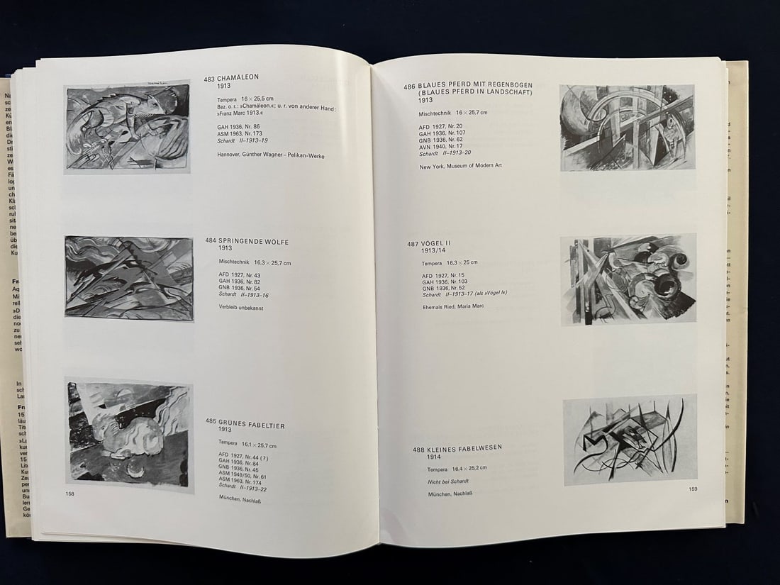 Franz Marc-Katalog der Werke, by Klause Lankheit, 1970.: Verlag M. DuMont Schauberg. Text in German. Hard cover, dust jacket, glassine and slipcase.
