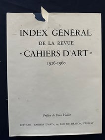 Index General de la Revue “Cahiers d’Art 1926-1960, by Dora Vallier.