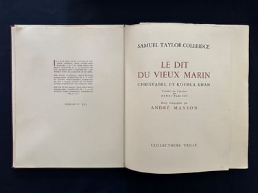 Le Dit du Vieux Marin, by Samuel Taylor Coleridge, 1948.
