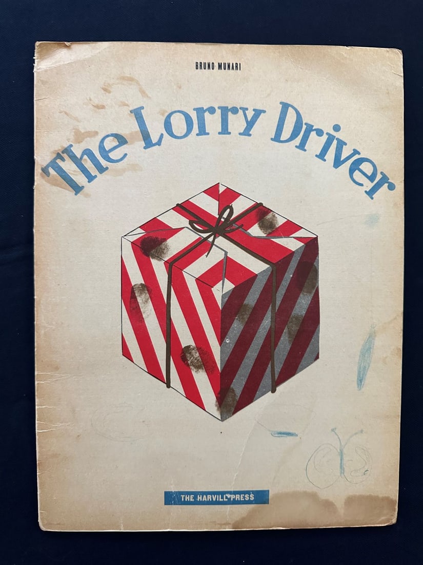 The Lorry Driver, by Bruno Munari.: The Harvill Press, London, 1947. English Edition. Richly and originally illustrated. Hard cover and glassine. Printed and made in Italy, Mondadori.