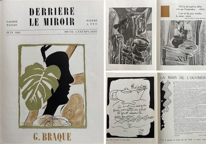 Derrière le Miroir 4. 1947. With a lithograph by Braque.