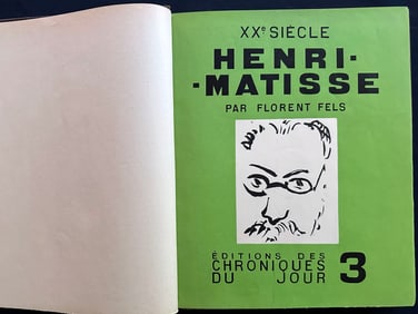 Henri Matisse par Florent Fels. 1929 With four pochoirs.