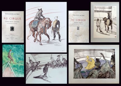 Au Cirque 1-2. Dessins by Henri de Toulouse-Lautrec. With 39 Prints