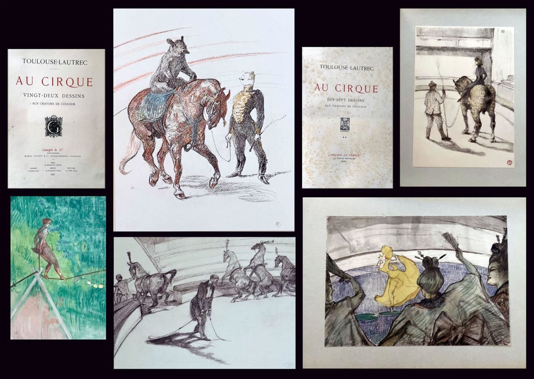 Au Cirque 1-2. Dessins by Henri de Toulouse-Lautrec. With 39 Prints
