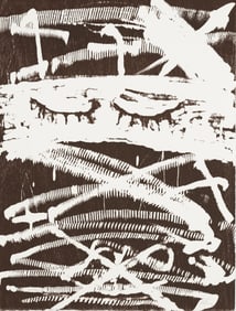 Antoni Tapies. Woodcut Signed and Numbered, from the Against torture portfolio.