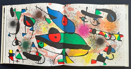 Miro Sculptures with 2 lithographs in color double page. 1974.