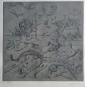 Hans Bellmer.  Etching. Signed. One of 30 copies. 1976.