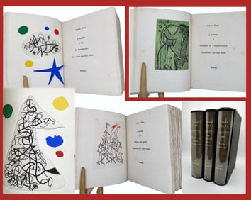 Tzara L’Antitête, 3 vols with 23 etchings by Ernst Tanguy Miro.
