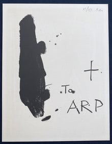 Robert Motherwell signed and numbered Lithograph. 1966. One of twenty copies.