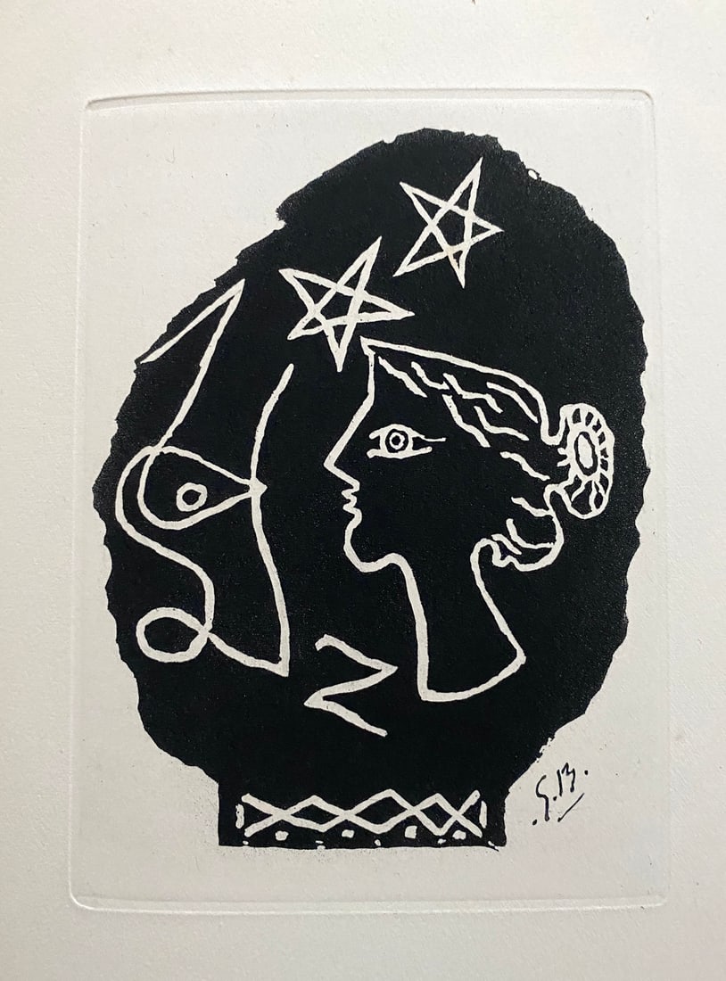 Georges Braque Aquatint. 1947, from the portfolio Du Cubisme: Aquatint with burin by Georges Braque. One of 380 copies on Lana paper. Part of the influential Du Cubisme album. Plate: 5 x 7in; Paper: 8 x 10in