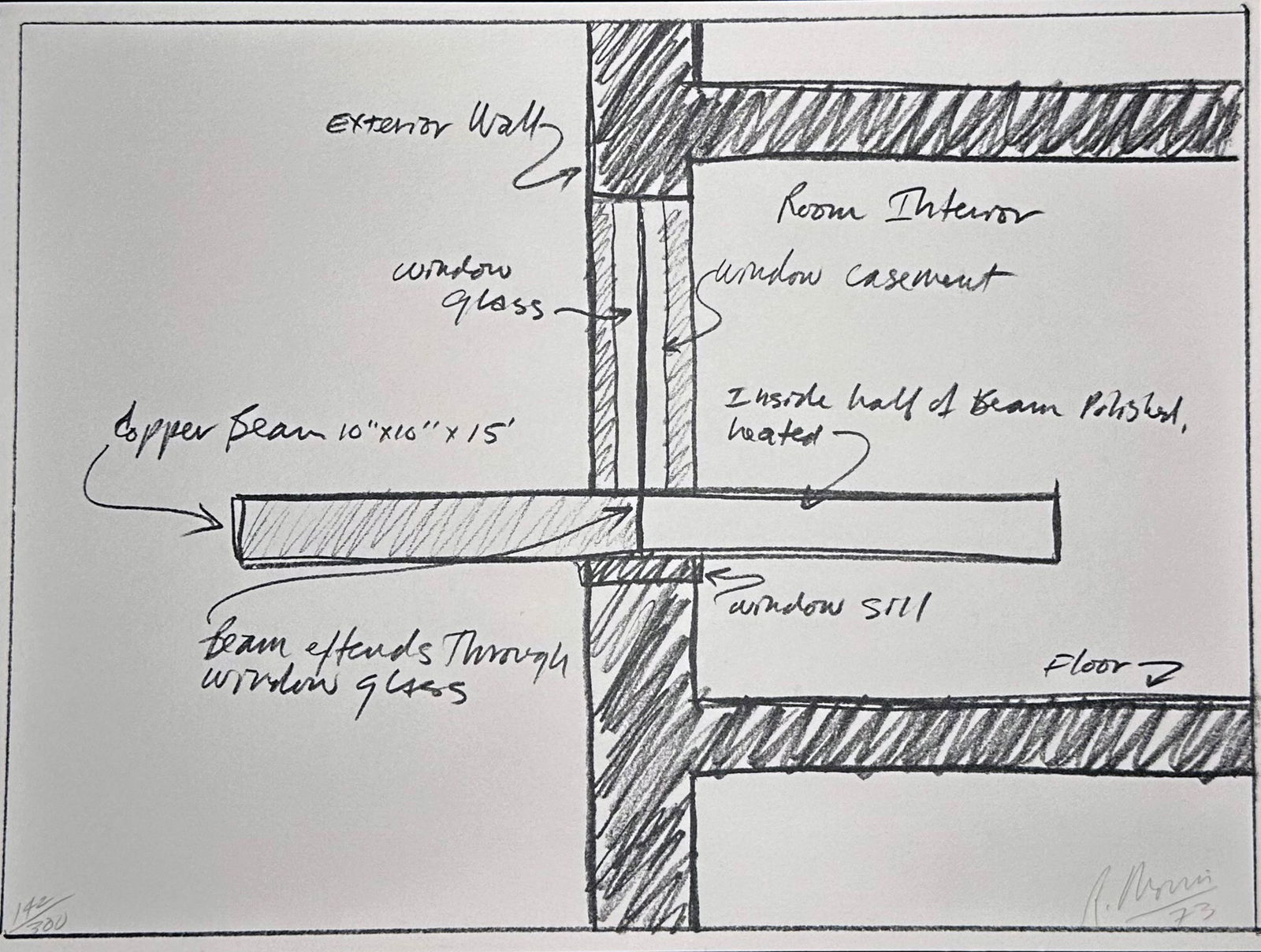 Robert Morris signed lithograph. 1973. One of 300 copies. (1 of 1)