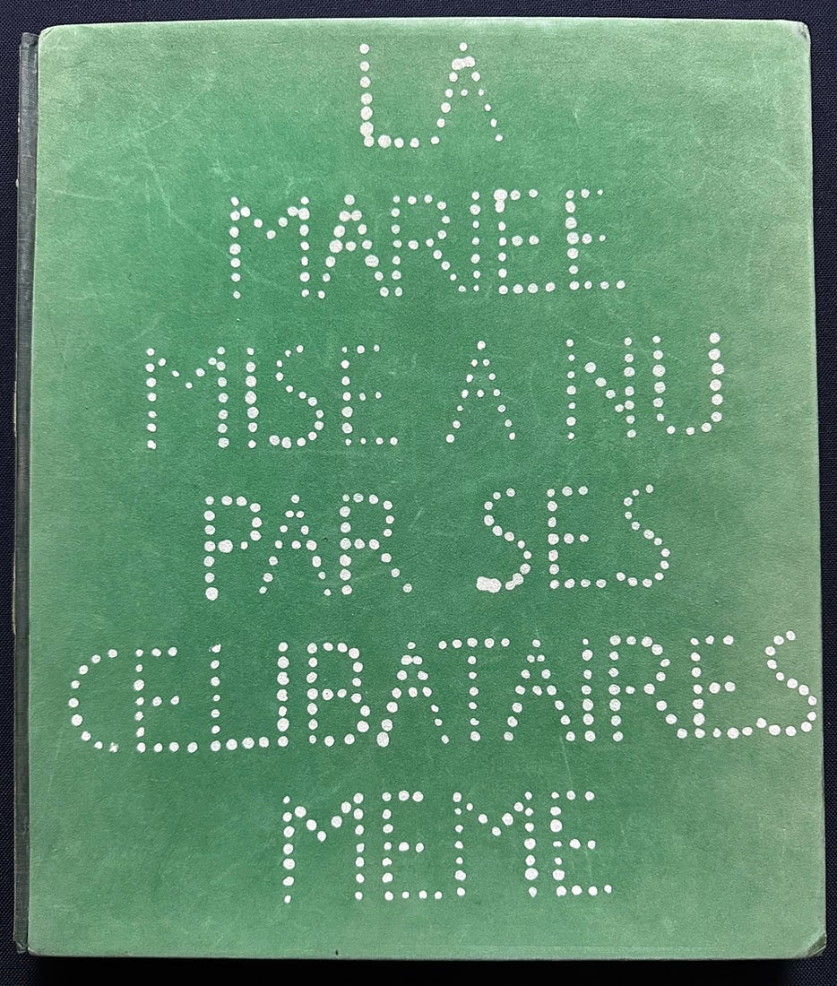 Duchamp, Boîte Verte (The green box). Rrose Sélavy, 1934 First edition: La Mariée mise à nu par ses célibataires même [Boîte Verte] (The Bride Stripped Bare by Her Bachelors Even [The Green Box]), 1934. Edition Rrose Sélavy, Paris. This portfolio includes a
