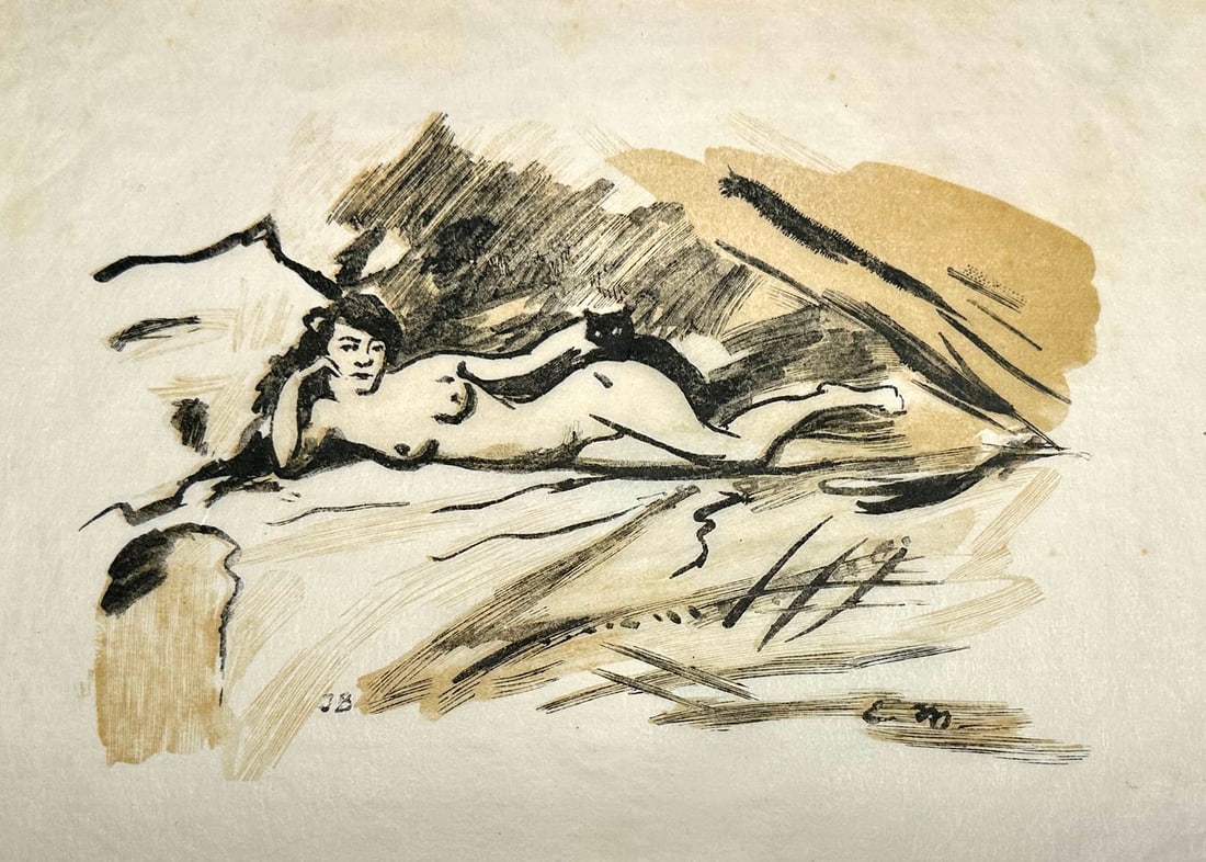 Edouard Manet, by Emil Waldmann, 1923.: Verlegt Bei Paul Cassirer, Berlinn1923. Text in German. In original pictorial hard cover, illustrated with a central half figure black raven. The book includes a woodcut with protective paper by