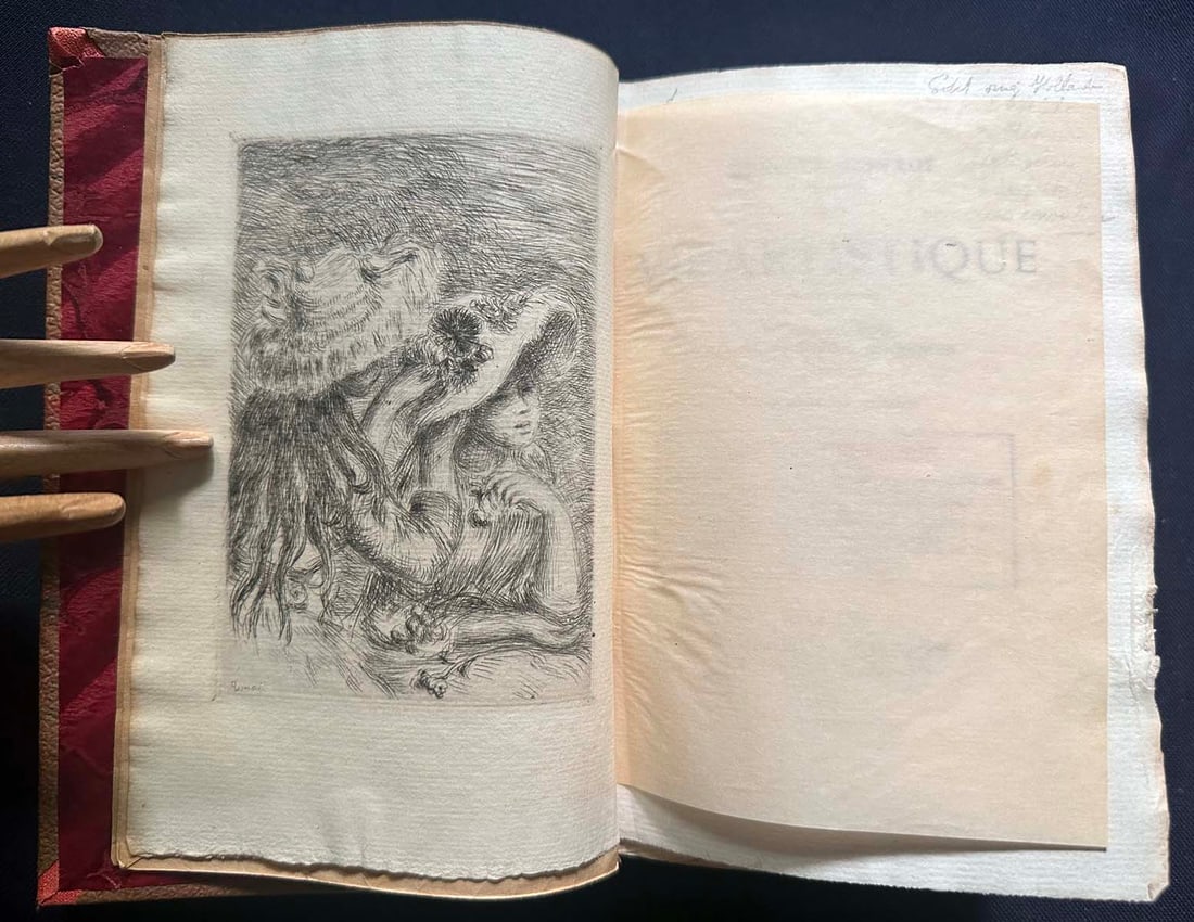 Renoir, Pierre-Auguste. La vie artistique, 3rd Volume: RENOIR, Pierre-Auguste; GEFFROY, Gustave. Paris: Dentu, 1894. Third volume of the eight?volume series devoted to the history of Impressionism. Illustrated with an original drypoint by Pierre?Auguste