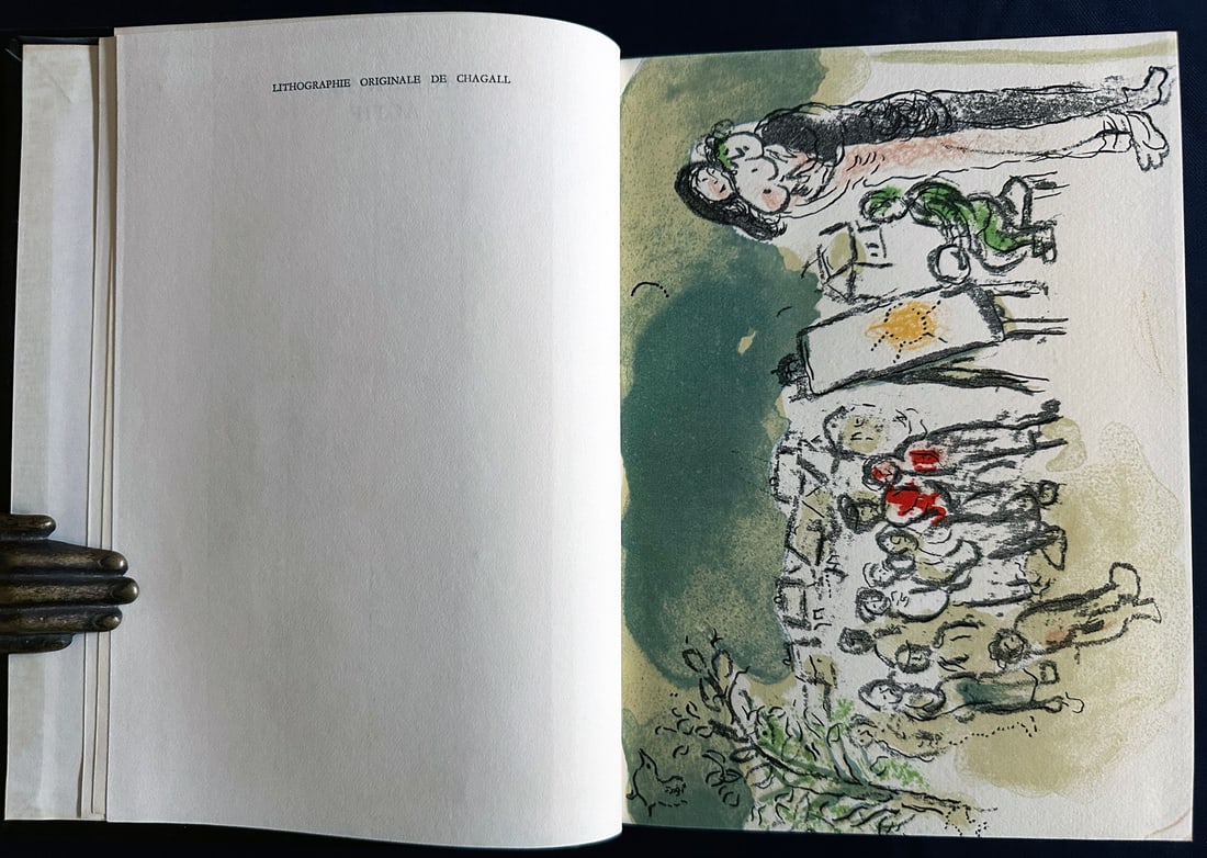 Humanisme Actif: Melange d'Art et de Literature: Published by Hermann, Paris, 1968. Preface by Étienne Dennery. Two Volumes. With an original lithograph by Chagall on the frontispiece of the first volume and an original etching by Dunoyer de Segonz