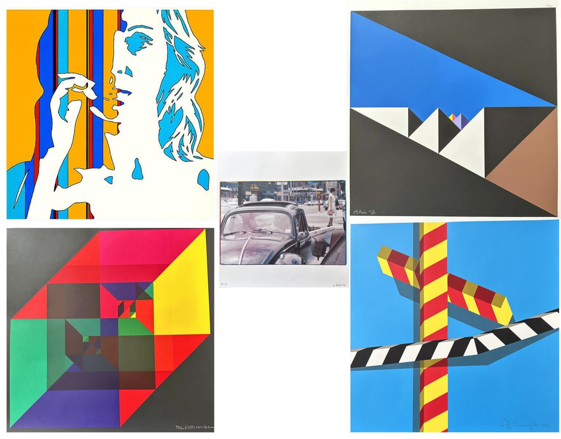 Domberger silkscreen calendar. With 13 signed serigraphs. International Contemporary Art. 1973.: Bonlanden, Edition Domberger 1972. With 13 serigraphs in colors, each signed and numbered, loose as issued in acrylic slipcase. One of 130 copies of a special edition. Prints by Walter Allner, Werner