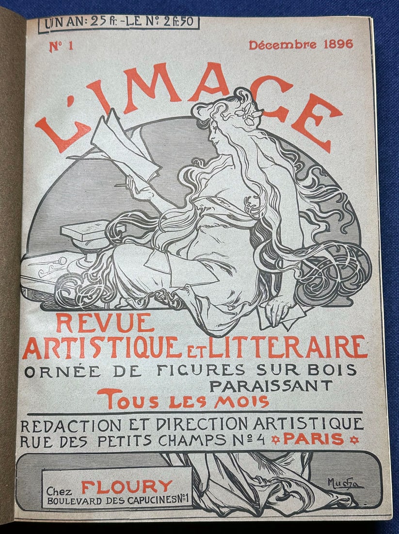 L’Image: Revue Littéraire et Artistique. 12 Volumes.: Paris: Floury, 1896–1897. Complete set of 12 issues bound in one volume. Important French literary and artistic magazine founded by the Corporation des Graveurs sur Bois de France; published under t