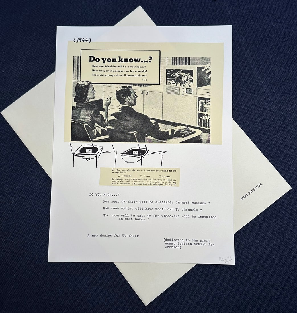 Nam June Paik signed Screenprint. 1973. One of 300 copies.: Untitled. 1973, screenprint in colors. Sheet: 12 x 9" (30.5 x 22.9cm). Signed and numbered to lower right. This work is from the edition of 300 printed by Styria Studio, New York and published by