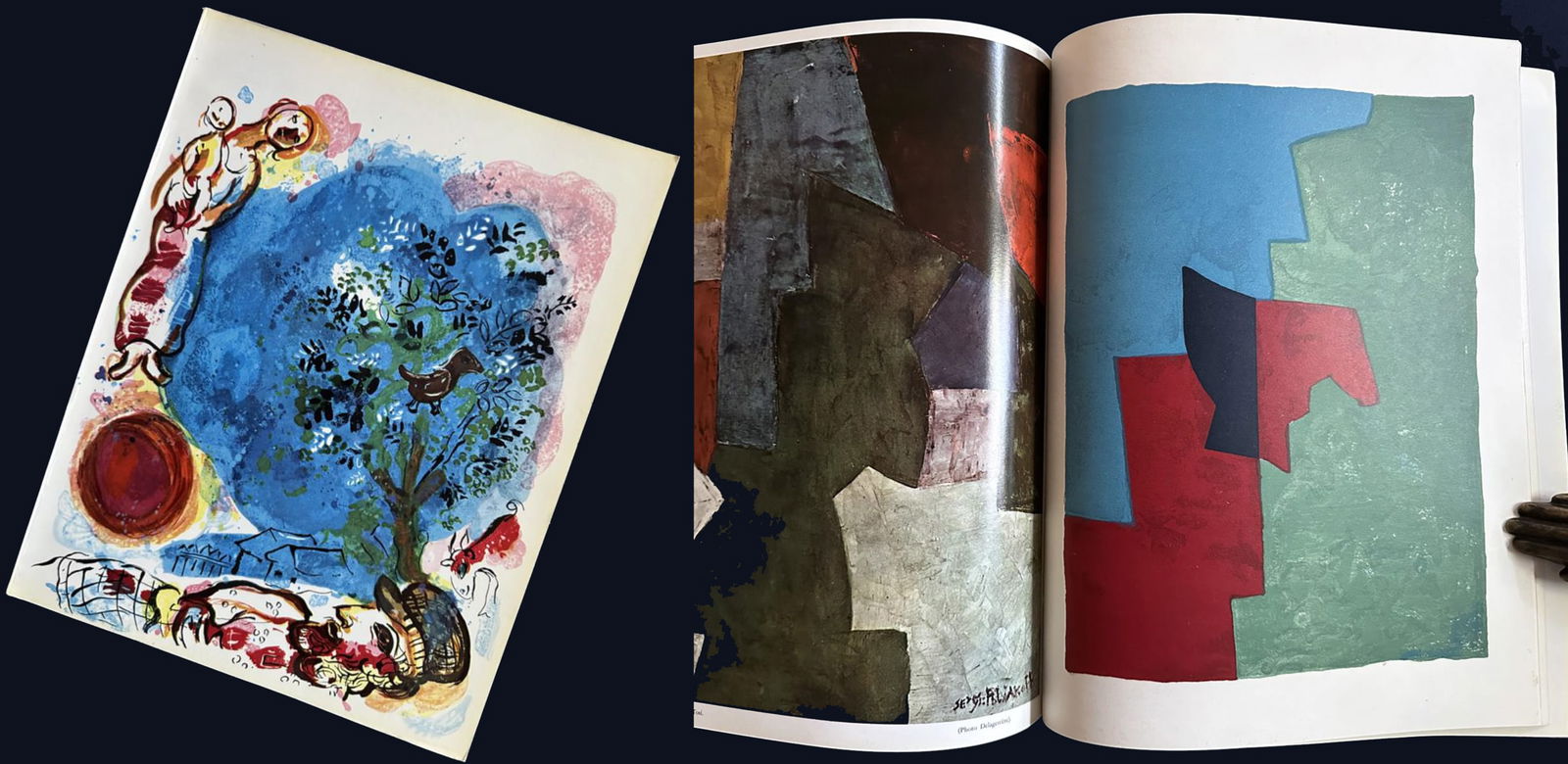 XXe siècle 17, 1961. Poliakoff.: Cahiers d’Art, Paris 1961. Many essays and illustrations in black and white and in color. Pictorial cover by Chagall, with one original lithograph in color by Poliakoff.