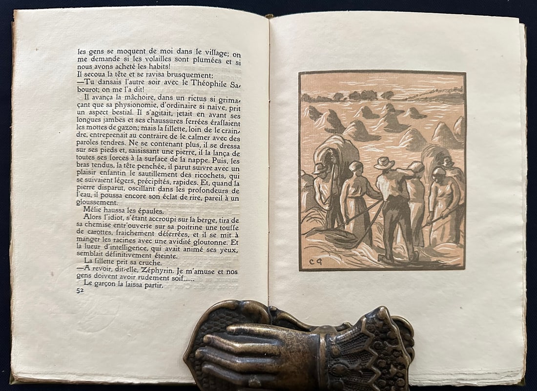 Pissarro, Camille. La Charrue D'Erable. With 12 Wood Engravings By Pissaro.: Moselly, Emile. Pissarro, Camille Illustrator. Le Livre Contemporain, Paris, 1912. Limited edition on 116 copies numbered. Illustrated with 12 wood engravings, hors texte in two-tone colors, especiall