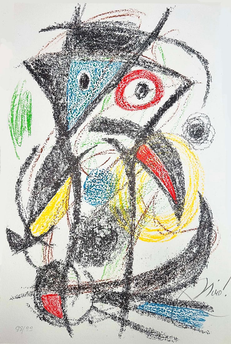 Miro signed Lithograph. 1976. One of 99 copies. (1 of 2)