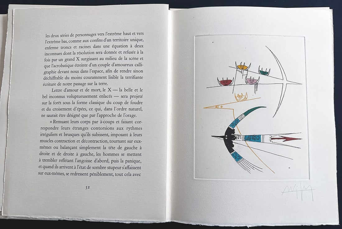 L'Extrême-occidentale. With 7 signed etchings. Arp, Max Ernst, Lam, Matta and others: Luca, Ghérasim. Lausanne, Editions Meyer, 1961. L'Extrême-occidentale. Sept rituels (The Far West. Seven Rituals) with seven signed etchings by Jean Arp, Victor Brauner, Max Ernst, Jacques Herold, W