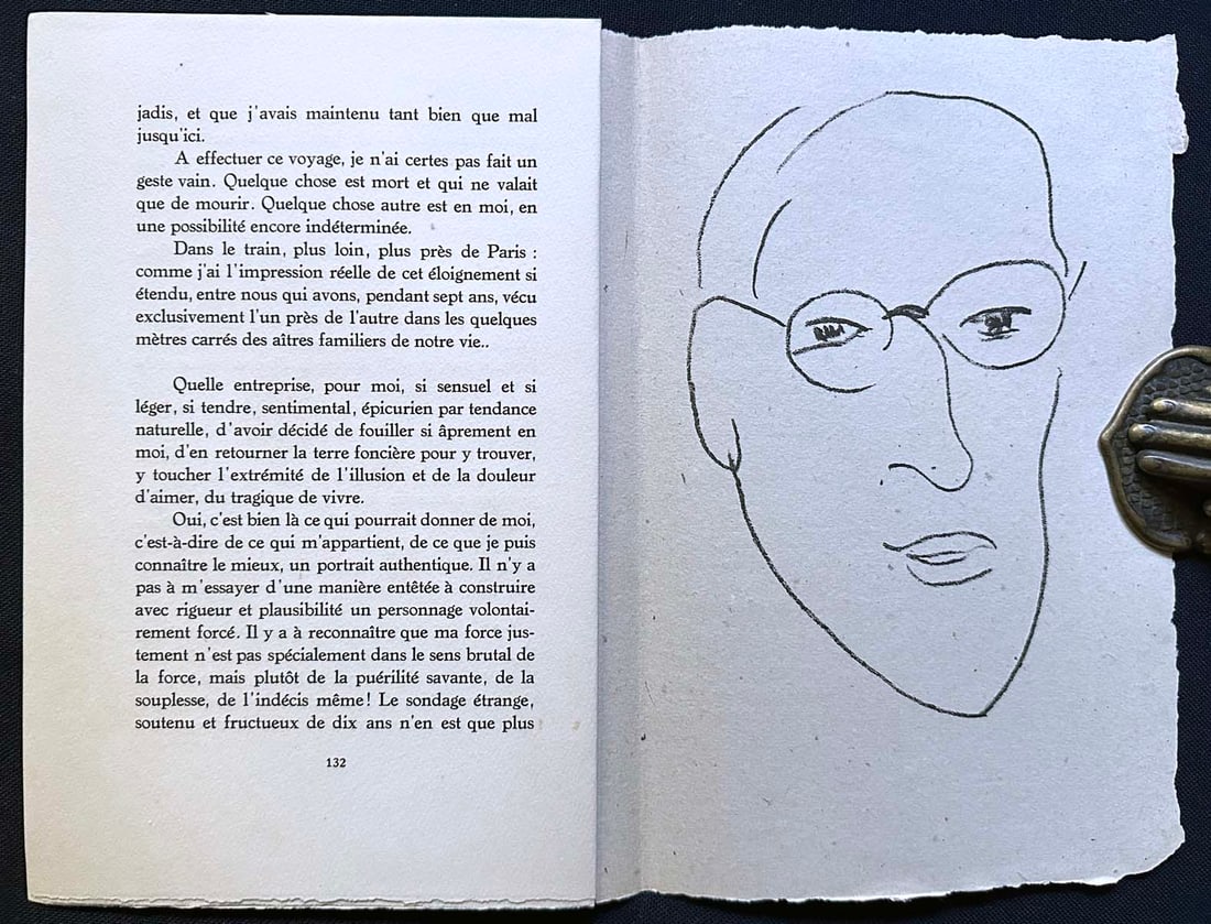 MATISSE, Henri / André Rouveyre. Repli. 1947.: ROUVEYRE, André; MATISSE, Henri (illus.). Éditions du Bélier, Paris, 1947.Folio, loose as issued in the stenciled yellow Matisse cover, with chemise and slipcase. Illustrated with 12 original litho