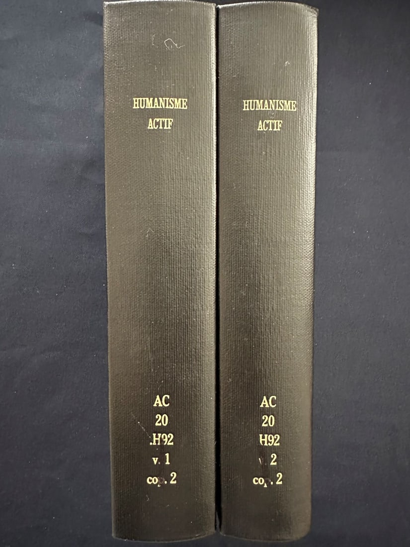Humanisme Actif, foreword by Etienne Dennery, volume 1, 1968.: With one original lithograph by Chagall (vol.m 1), eau-forte by D’André Dunoyer de Segonzac (vol. 2), and 122 documentary illustations. Published by Hermann, Paris. Limited edition. Hard