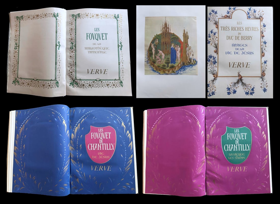 Verve issues 9 to 12. 1943-1945. Full-color reproductions of Jean Fouquet.: Issues 9-12, (1943-1945). THE FOUQUET OF THE NATIONAL LIBRARY. IMAGES OF THE LIFE OF JESUS. THE LIFE OF JESUS BY JEAN FOUQUET. THE VIRGIN AND THE SAINTS BY JEAN FOUQUET. Texts by Paul Valéry,
