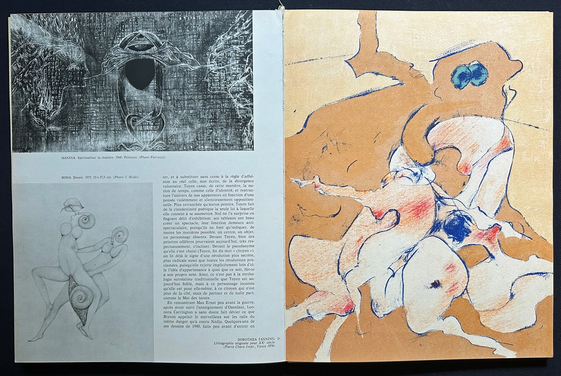 XXe Siecle 42, lithographs by Ernst, Lindner, Tanning.: Edition XXe Siecle, Paris 1974. "Panorama 74 Les Grande Exposizions dans le Musees et dans le galleries en France et a l'Etranger". Le Surrealisme I. With 3 original lithographs in color by Max
