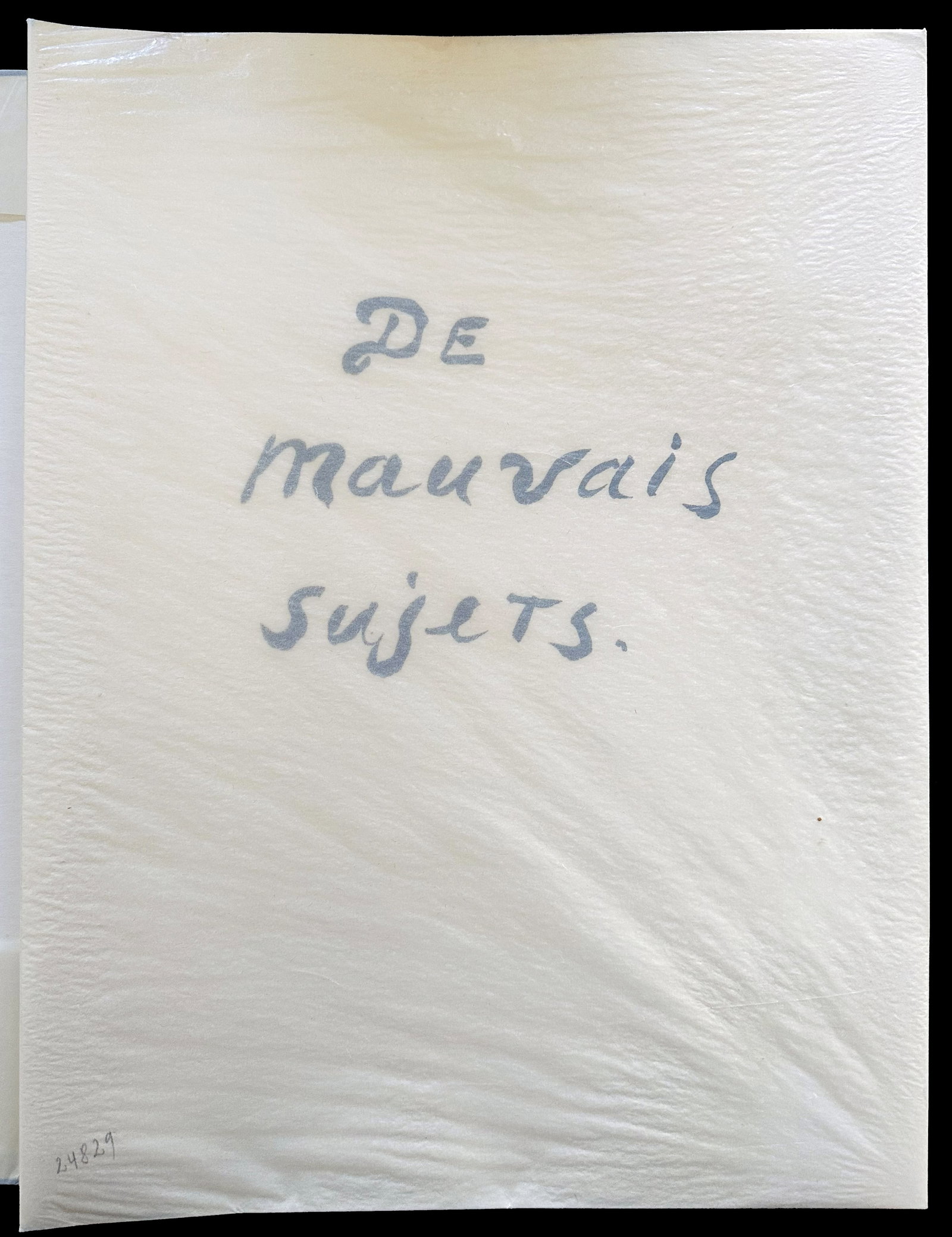 De Mauvais Subjects. With 10 etchings by Marc Chagall. 1958: Jean Paulhan, Marc Chagall. Paris, Bibliophiles de l’Union française, 1958. Complete portfolio with 10 original color etchings with aquatint by Chagall, printed out of text. Fourth