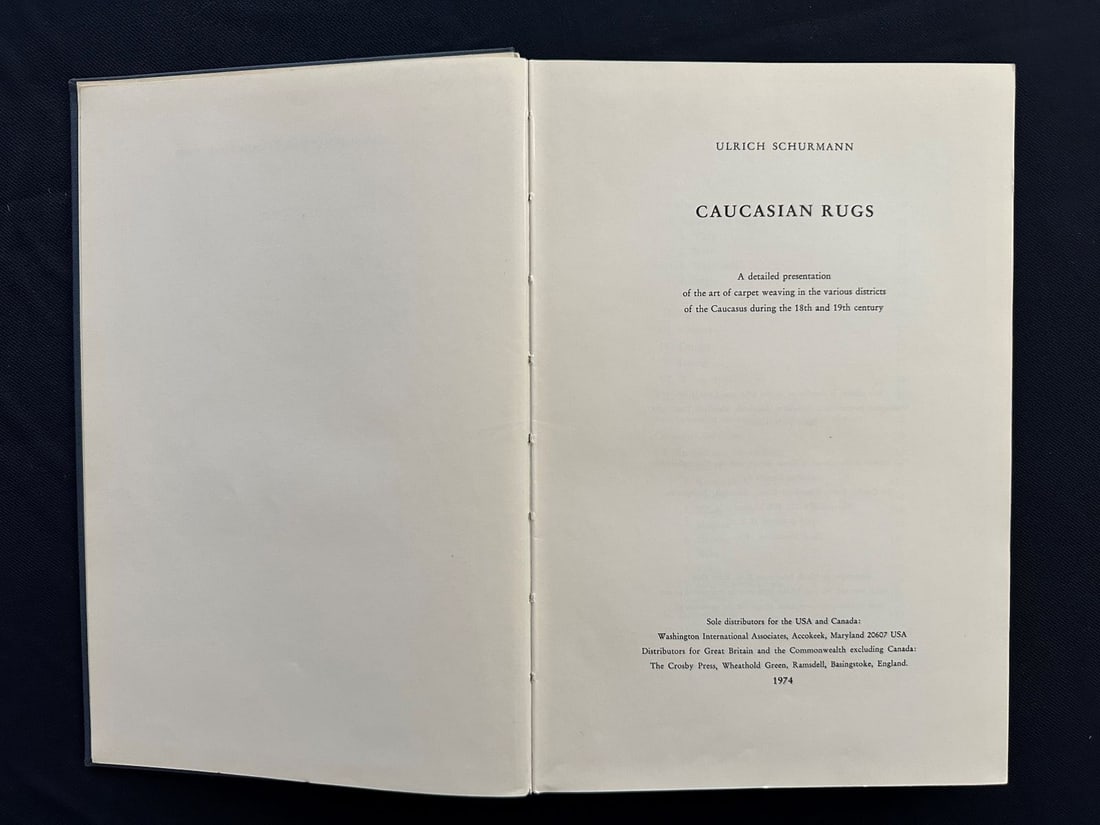 Caucasian rugs, by Ulrich Schurmann, 1974: Reprint by Washington International Associated. Hard cover.