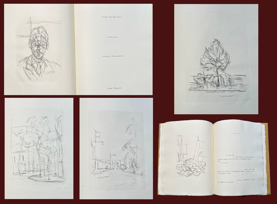 Giacometti, Alberto; du Bouchet, André. L'Inhabité. With 6 etchings by Giacometti. 1965. (1 of 6)
